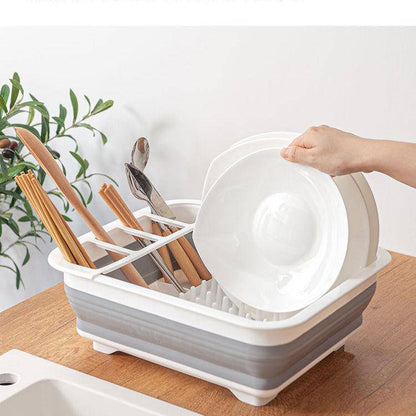 Collapsible Dish Drainer Dinnerware Portable Folding Rack