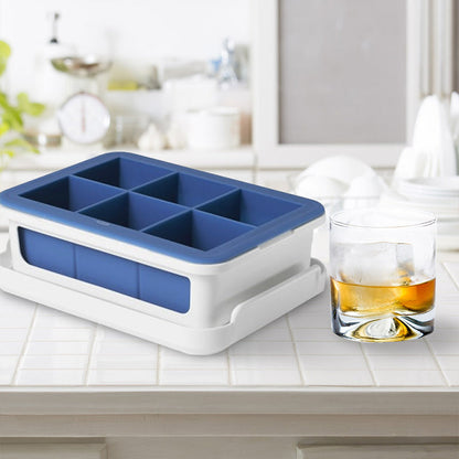 Silicone Ice Tray With Lid Large Cubes