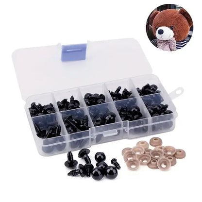 100pcs Black Plastic Toy Craft Plush Toy Accessories