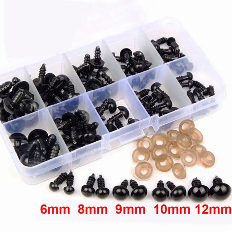 100pcs Black Plastic Toy Craft Plush Toy Accessories