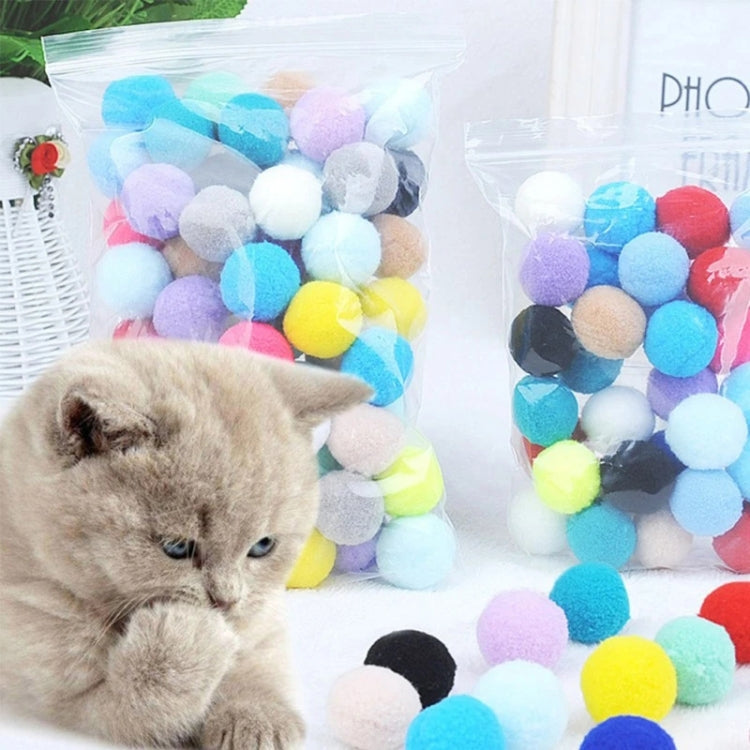 100pcs Colorful Plush Ball Pet Chew Ball Cat Interactive Toy