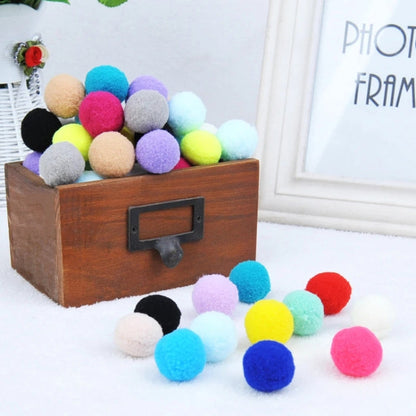 100pcs Colorful Plush Ball Pet Chew Ball Cat Interactive Toy