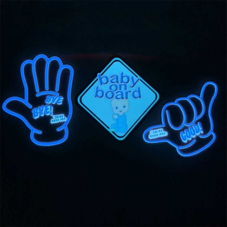 EL Luminous Car Stickers Cold Light Car Stickers Car Luminous Pattern Decoration Baby On Board