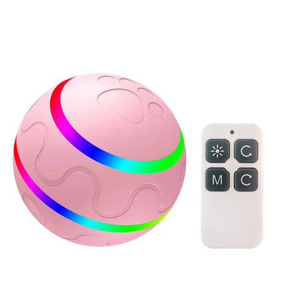 O1 Intelligent Remote Control Pet Toy Dog Training Luminous Ball Pink