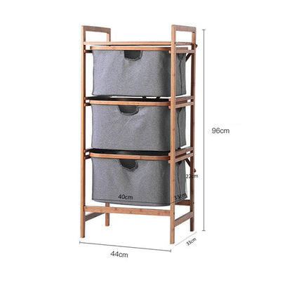 Bambo Bathroom Rack Freestanding Bambo Bathroom Rack with Sliding Storage Baskets