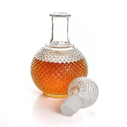 Whiskey Decanter Round 500ml Drinks Decanter Suitable for Alcoholic and Non Alcoholic Drinks