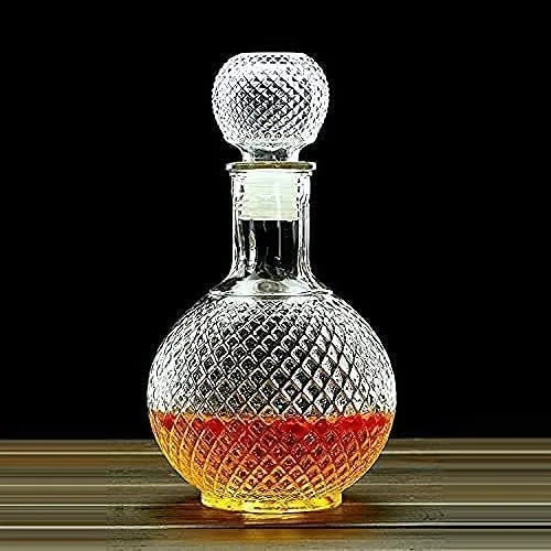 Whiskey Decanter Round 500ml Drinks Decanter Suitable for Alcoholic and Non Alcoholic Drinks