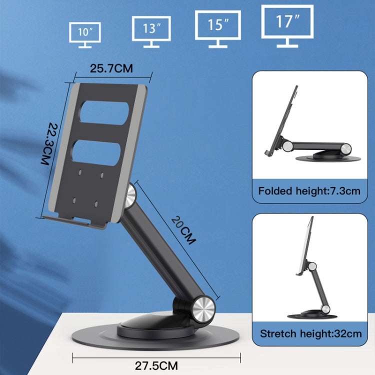 P4 360 Degrees Rotating Aluminum Metal Riser Tablet Laptop PC Stand Holder