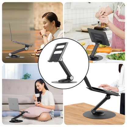 P4 360 Degrees Rotating Aluminum Metal Riser Tablet Laptop PC Stand Holder