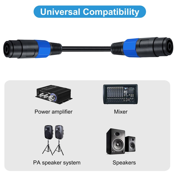 JUNSUNMAY Speakon Female to Speakon Female Audio Speaker Adapter Cable Length 50cm