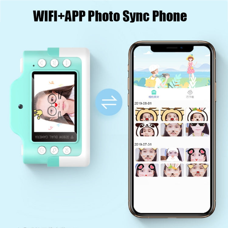 C2 JXJR Children 24MP WiFi Fun Cartoon HD Digital Camera Educational Toys Style Camera 16GB TF Blue