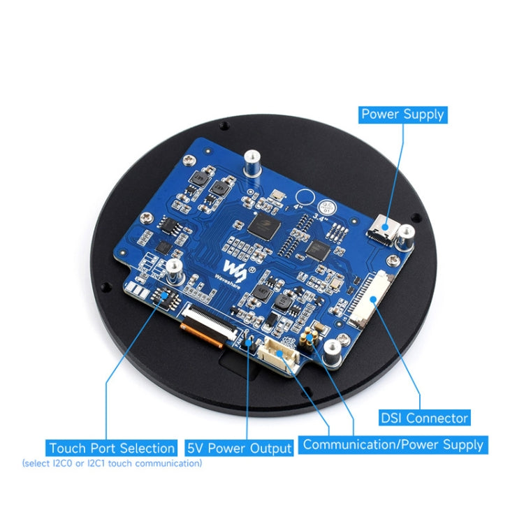 Waveshare 3 4 inch DSI Round Touch Display 800 800 IPS 10 Point Touch