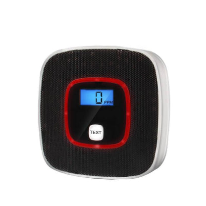 Carbon Monoxide Detector Gas Alarm Sensor Poisoning Gas Tester Human Voice Warning Detector with LCD Display Black