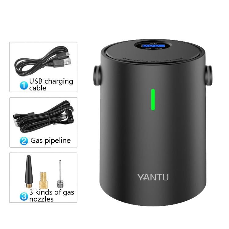 YANTU A05 Car Electric Mini Portable Tire Air Pump Style Wireless Digital Display Black