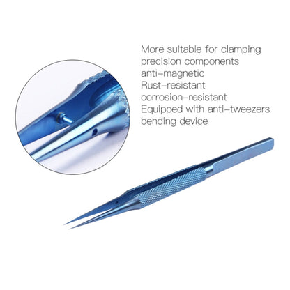 Kaisi Titanium Alloy Tweezers Repair Fingerprint Fly Line Phone Motherboard Precise Antimagnetic Electronics Tweezers Straight BT 11