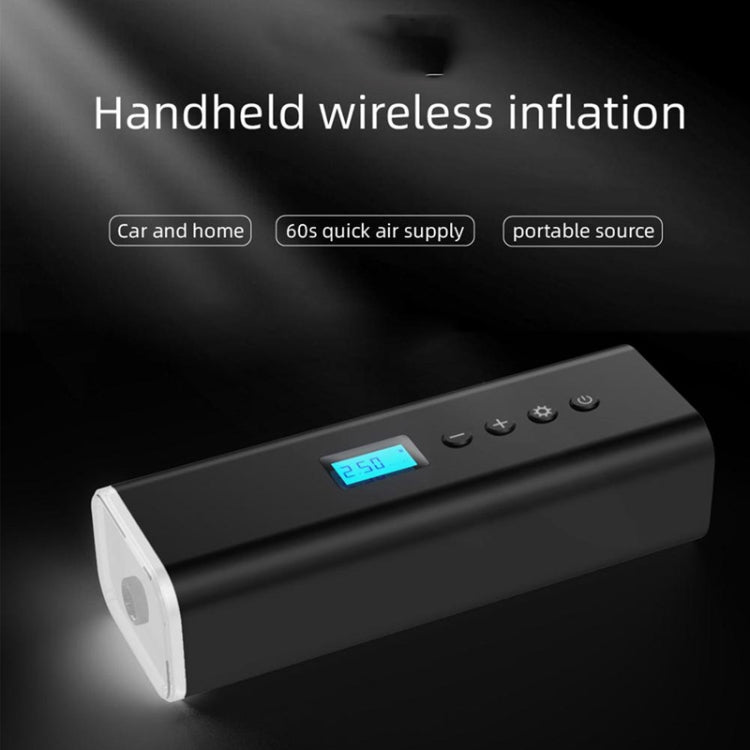 H68 Handheld Mini Wireless Smart Car Inflator Pump Portable Multifunctional Tire Air Pump Black