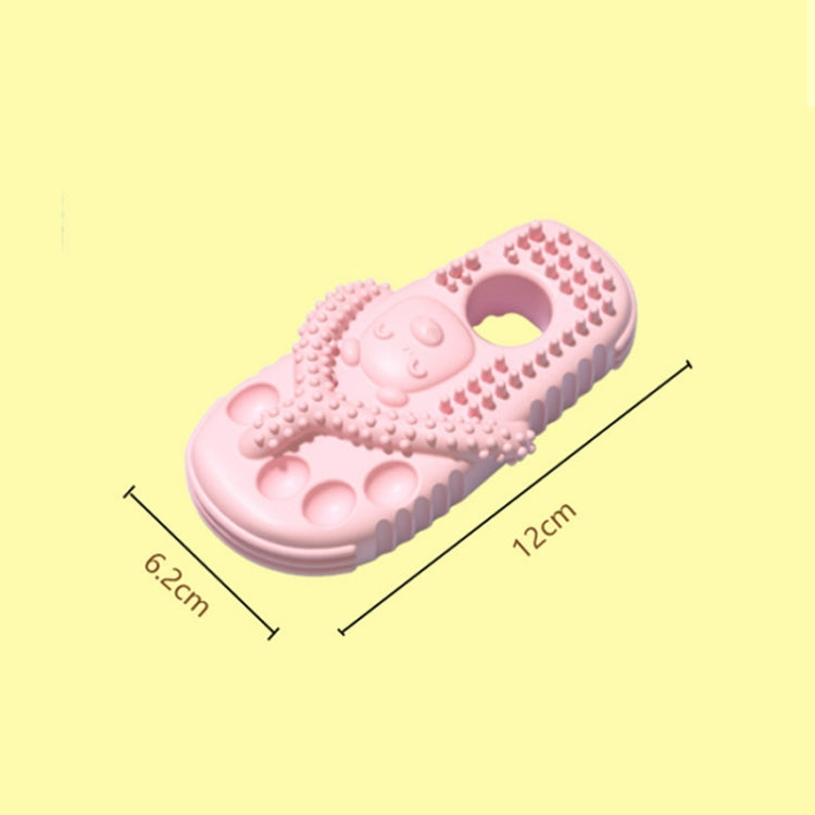 Pet Toys TPR Slippers Teeth Cleaning Dog Toys Rose Red