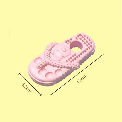 Pet Toys TPR Slippers Teeth Cleaning Dog Toys Rose Red