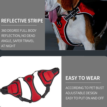 Distributed Load Soft Reflective Pet Chest Strap Size XL Red