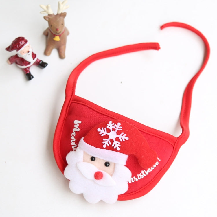 Pet Christmas Hat Saliva Festive Dressing Supplies Color Bibs Red