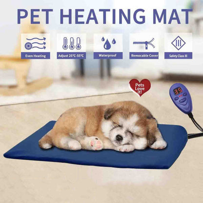 40x30cm Blue 12V Low Voltage Multifunctional Warm Pet Heating Pad Pet Electric Blanket EU Plug