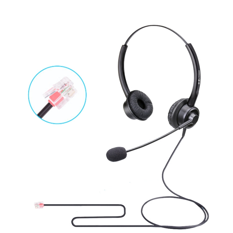 VT200D Double Ears Telephone Headset Operator Headset With Mic Spec Crystal Head