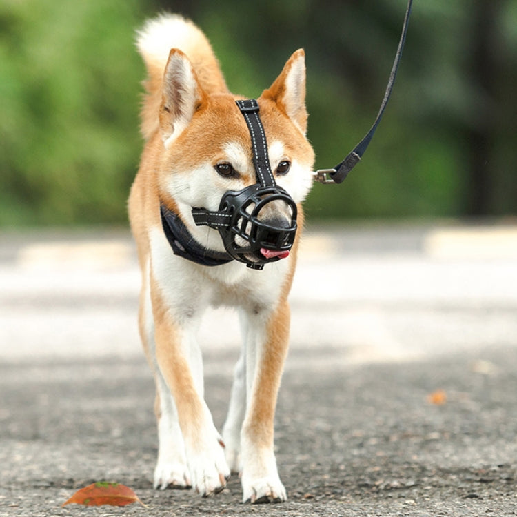 Reflective Pet Mouth Cover Anti bite Anti Chewing Adjustable Dog Muzzle Dog Mask Size NO 1 Yellow