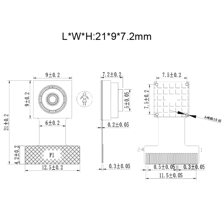 HDF3M 811 OV2640 DVP 24Pin Phone Built in Compression Camera Module