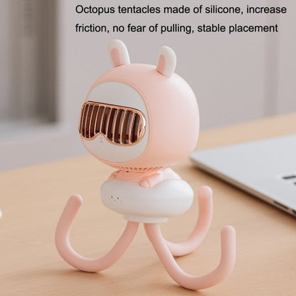 F62 USB Stroller Fan Outdoor Children Handheld Mute Shaking Octopus Fan Pink