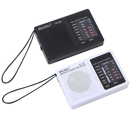 BAIJIALI BJL228 Retro Portable Two Band FM AM Radio Built in Speaker White