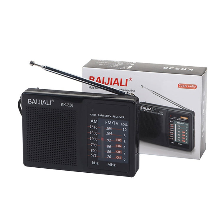 BAIJIALI BJL228 Retro Portable Two Band FM AM Radio Built in Speaker White