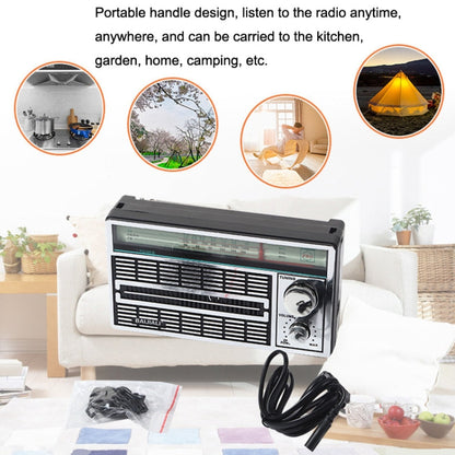 BAIJIALI BJL 1202AC Two Bands Retro Radio Portable Outdoor Large capacity Storage Volume Speaker Player Silver