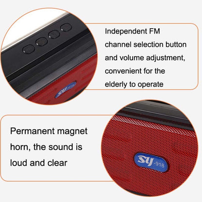 BAIJIALI SY 918 Solar Emergency Radio Read U Disk Large Volume Speaker LED Light Portable Player Black