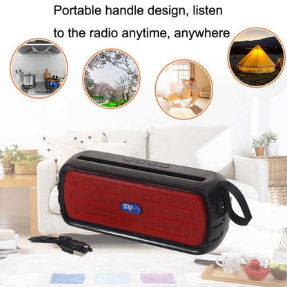 BAIJIALI SY 918 Solar Emergency Radio Read U Disk Large Volume Speaker LED Light Portable Player Black