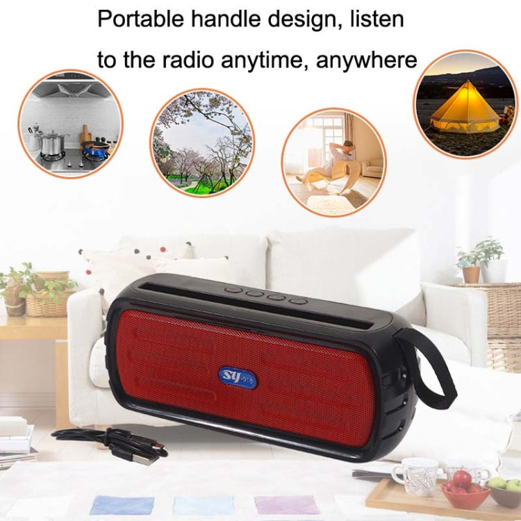 BAIJIALI SY 918 Solar Emergency Radio Read U Disk Large Volume Speaker LED Light Portable Player Red