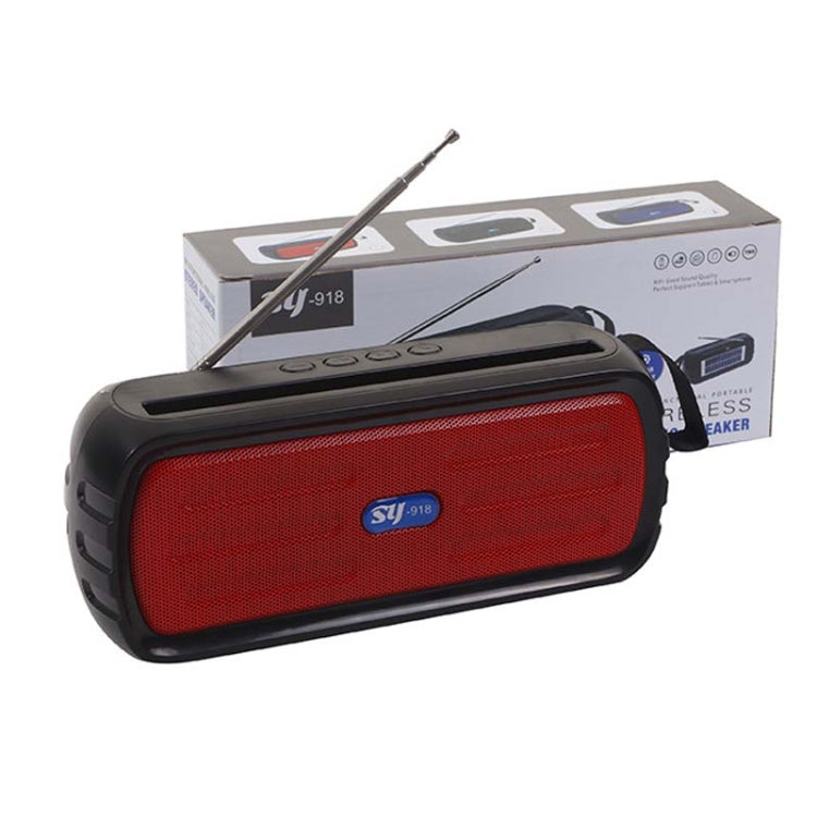 BAIJIALI SY 918 Solar Emergency Radio Read U Disk Large Volume Speaker LED Light Portable Player Red