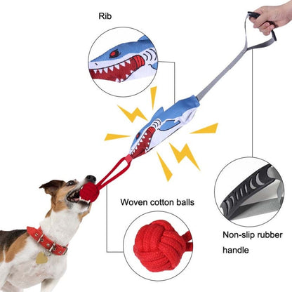 KY 103 Bite and Sound Dog Cotton Rope Toy Ball Interactive Pull Weaving Pet Toy Shark