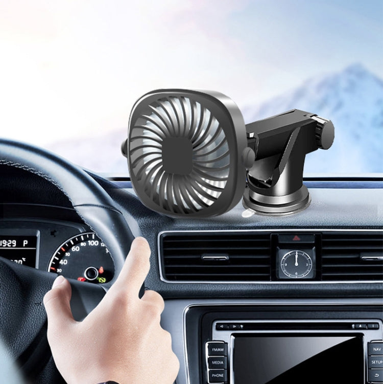 Car Suction Cup Fan Desktop Dormitory Office Kitchen Fan Black