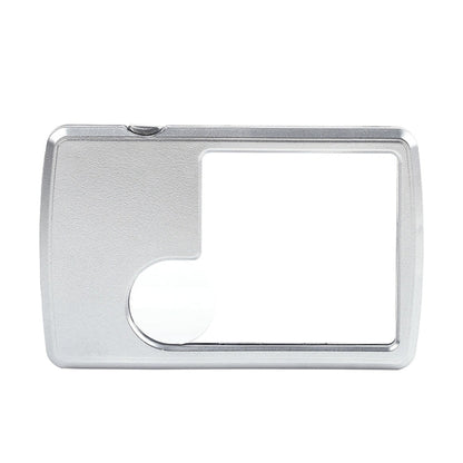 2pcs 3 6 Times Card Type Portable Magnifying Glass Rectangular LED Light