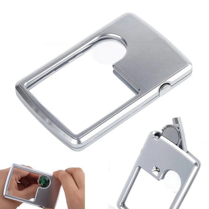 2pcs 3 6 Times Card Type Portable Magnifying Glass Rectangular LED Light