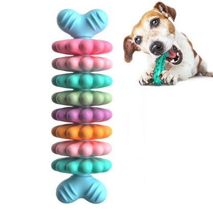 BG5051 Pet Chew Toys Bone Shape Dog Teething Sticky Style 8 Petals Blue