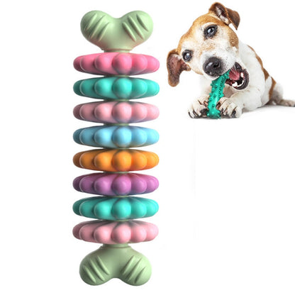 BG5051 Pet Chew Toys Bone Shape Dog Teething Sticky Style 8 Petals Green