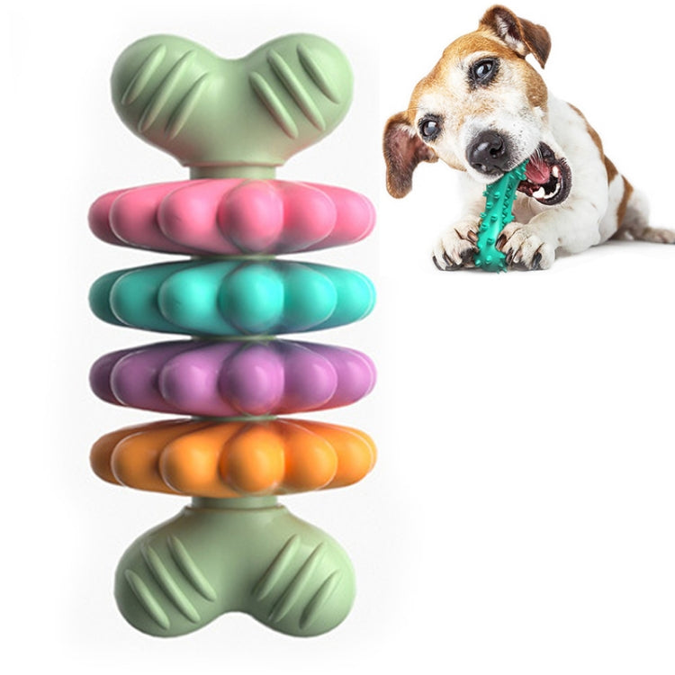 BG5051 Pet Chew Toys Bone Shape Dog Teething Sticky Style 4 Petals Green