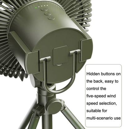 WT F61B Super Long Battery Life Bracket Outdoor Fan Lamp Camping Army Green