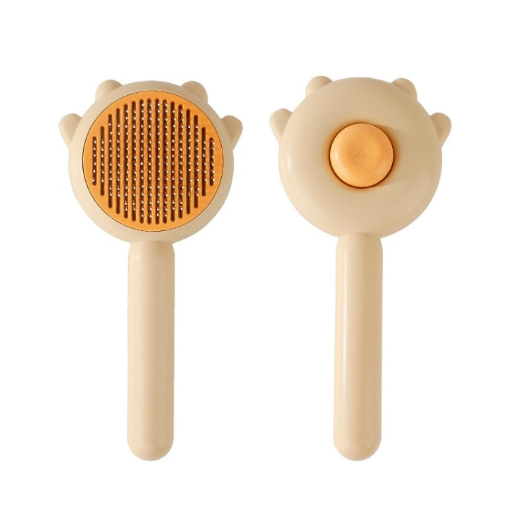 Pet Needle Combing Hair Cleaning De frizz Brush Yellow