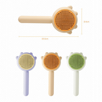 Pet Needle Combing Hair Cleaning De frizz Brush Yellow