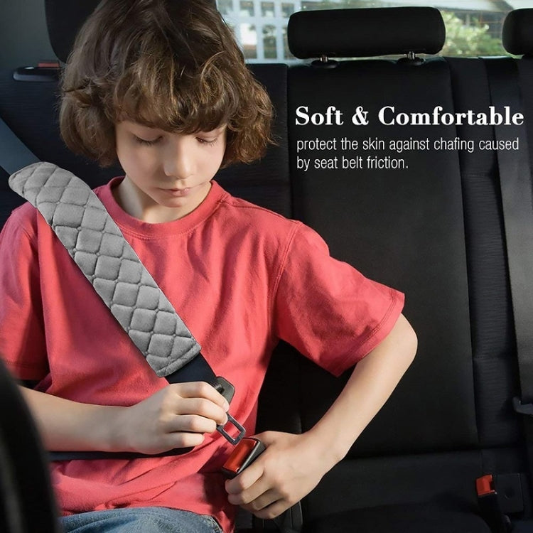 Car Seat Belt Protector Soft Extended Shoulder Pads Color Grey