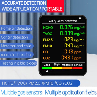 PM2 5 PM10 Air Quality Detector Indoor Air Quality Monitor Black