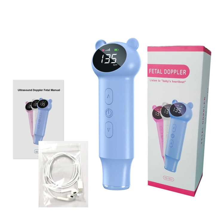 HD T601 3 0MHz Fetal Doppler Baby Heart Rate Monitor Blue