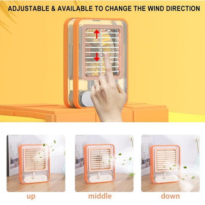 Small Electric Fan Humidification Spray with Ambient Night Light Orange